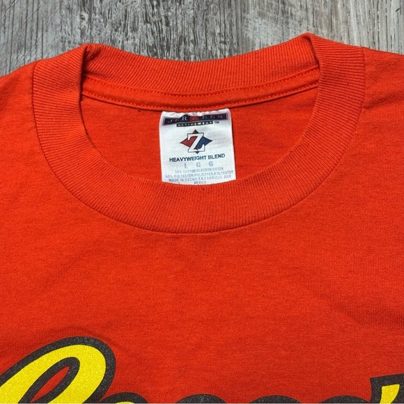 Reese's peanut butter cup y2k vintage Orange Graphic T-Shirt men’s L - Picture 5 of 5